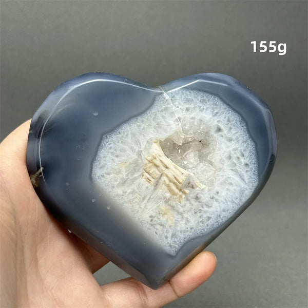 Grey Agate Geode Heart-ToShay.org