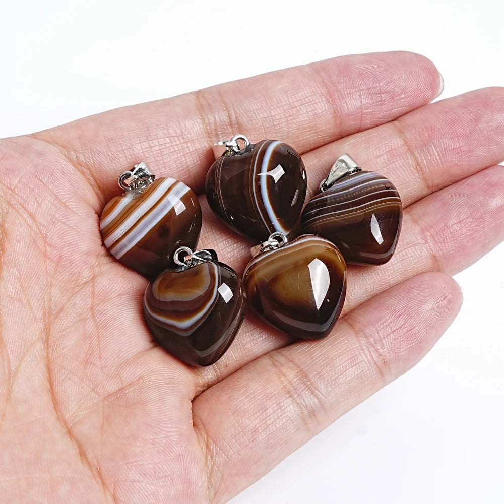 Brown Stripe Agate Hearts-ToShay.org