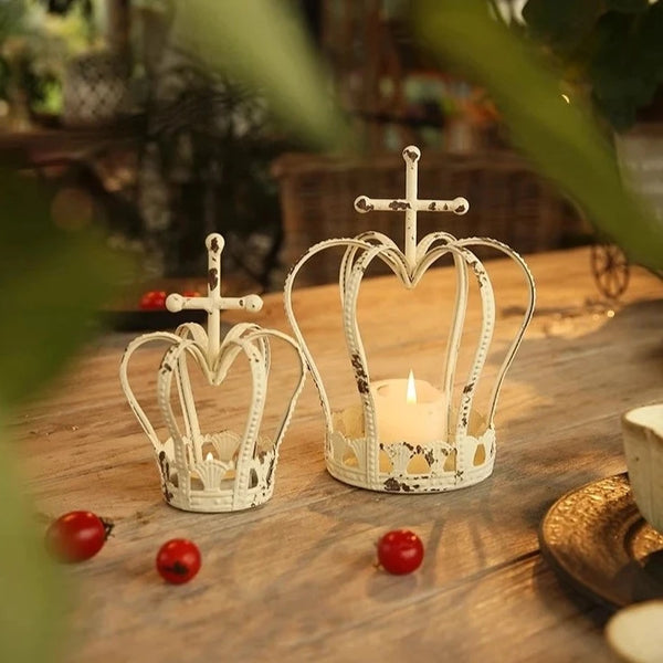 Ironwork Crown Candle Holders-ToShay.org