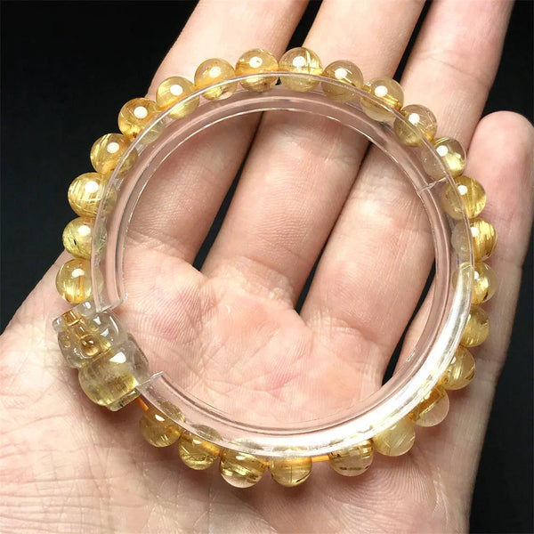 Gold Rutilated Quartz Bracelet-ToShay.org
