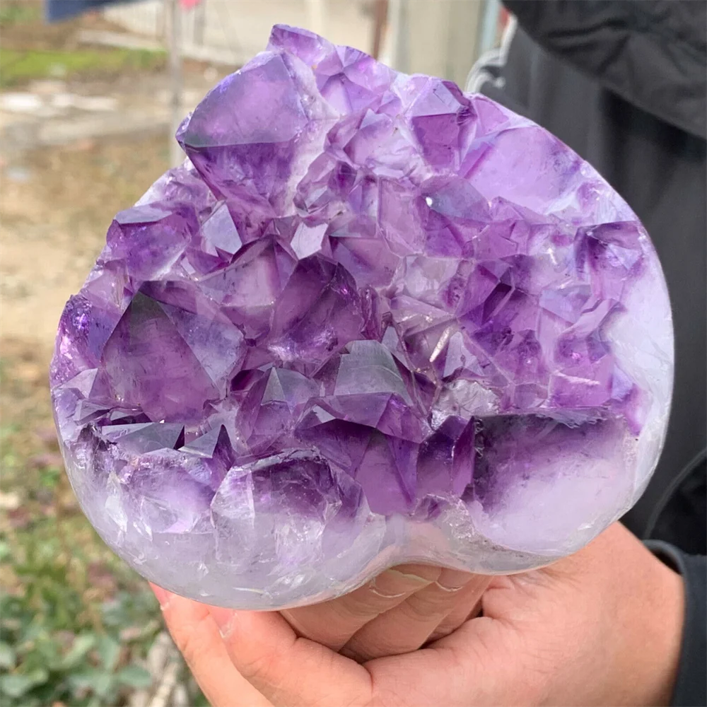 Purple Amethyst Cluster Heart-ToShay.org