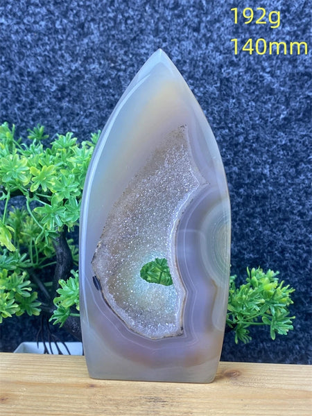Blue Agate Geode Flame-ToShay.org