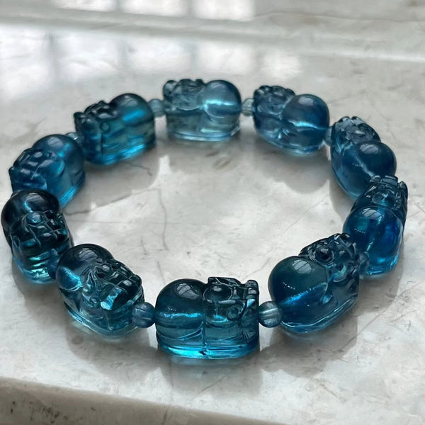Blue Aquamarine Pi Xiu Bracelet-ToShay.org