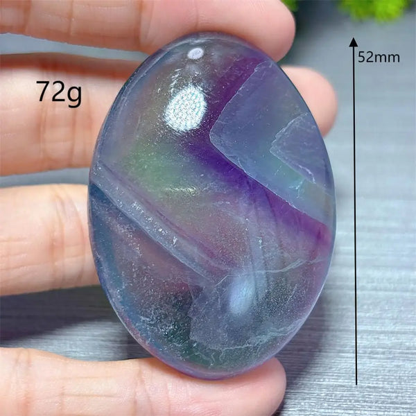 Rainbow Fluorite Palm Stone-ToShay.org