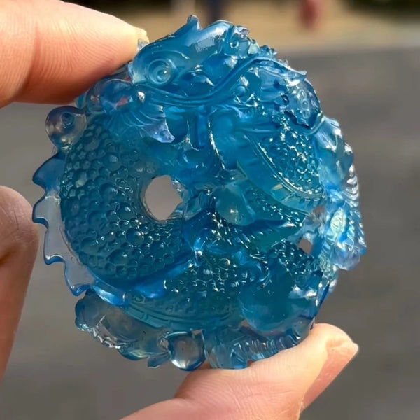 Blue Aquamarine Quartz Dragon-ToShay.org