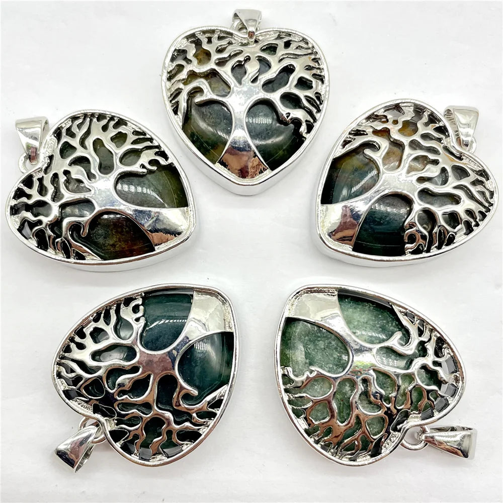 Mixed Crystal Quartz Tree Pendants-ToShay.org