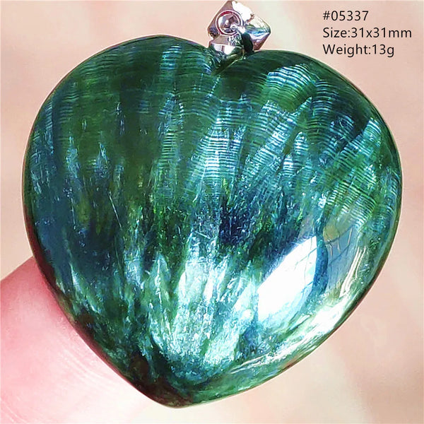 Green Seraphinite Heart Pendant-ToShay.org