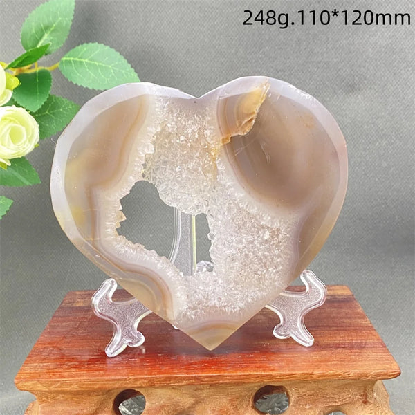 Grey Agate Crystal Heart-ToShay.org