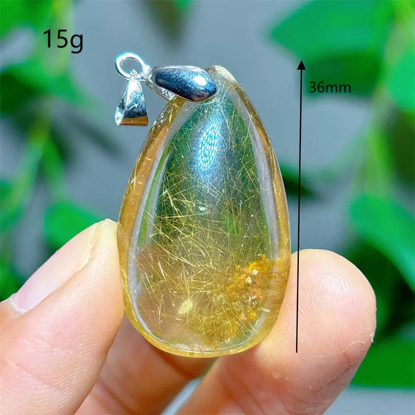 Gold Rutilated Quartz Pendant-ToShay.org