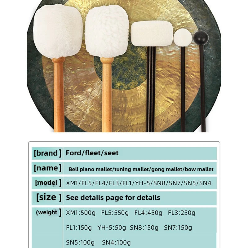 Professional Gong Hammers Drumsticks Woolen Felt Sound Therapy Singing Bowl Mallet Meditation Percussion Instrument Accessories-ToShay.org