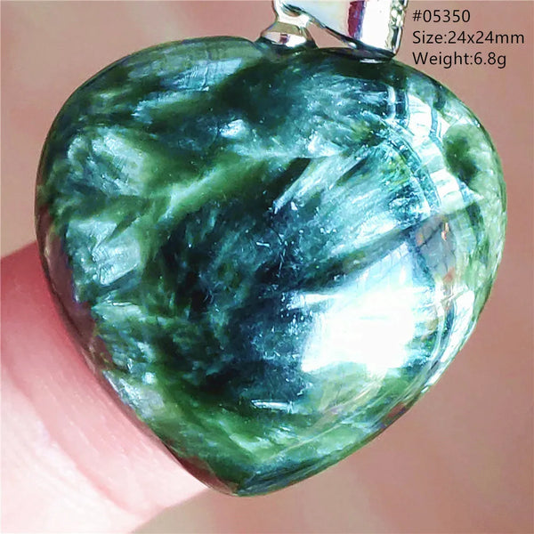 Green Seraphinite Heart Pendant-ToShay.org