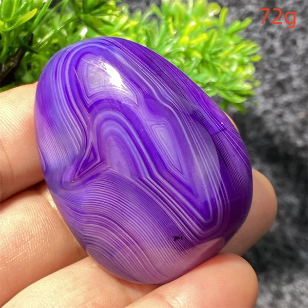 Purple Silk Agate Palm Stone-ToShay.org