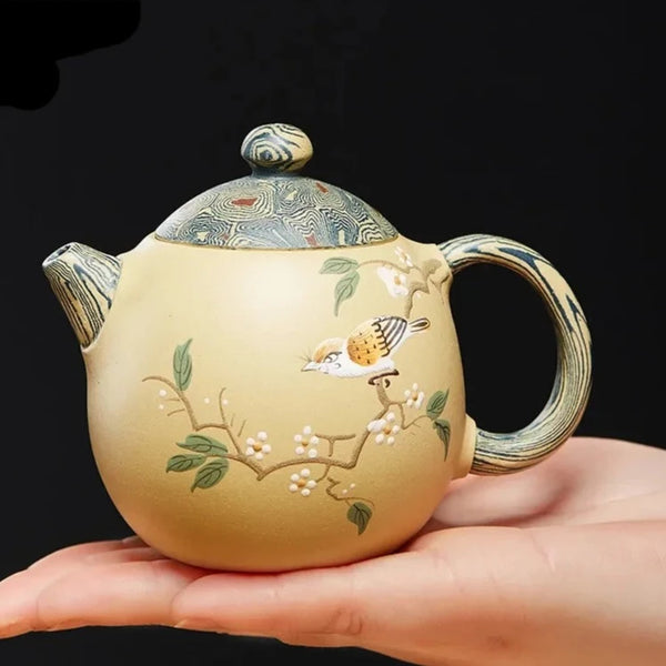Yellow Clay Egg Teapot-ToShay.org