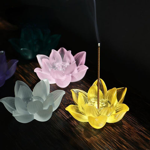 Glass Lotus Incense Burner-ToShay.org