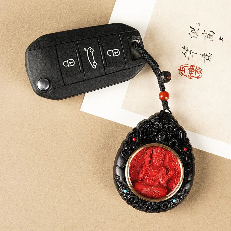 Red Cinnabar Buddha Pendant-ToShay.org