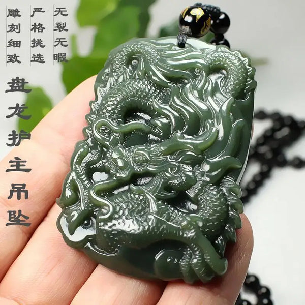 Green Jade Dragon Pendant-ToShay.org
