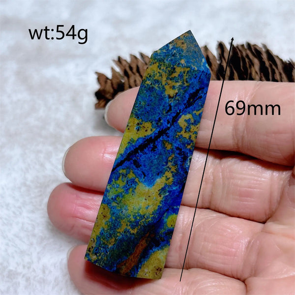 Blue Azurite Chrysocolla Point-ToShay.org