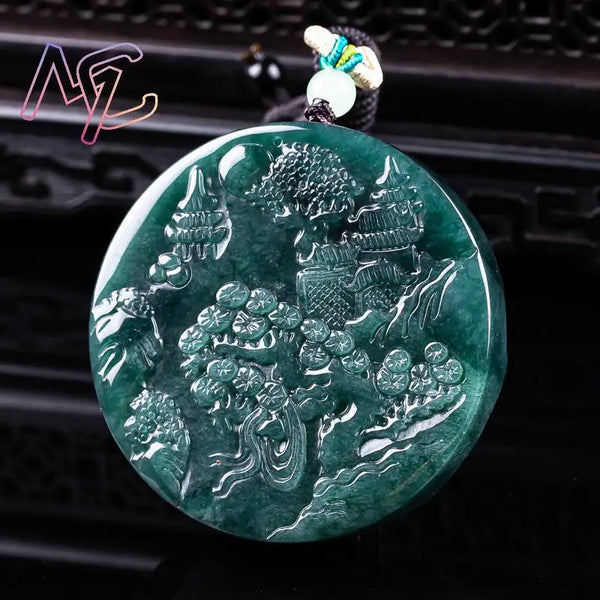 Green Jadeite Wealth Pendant-ToShay.org