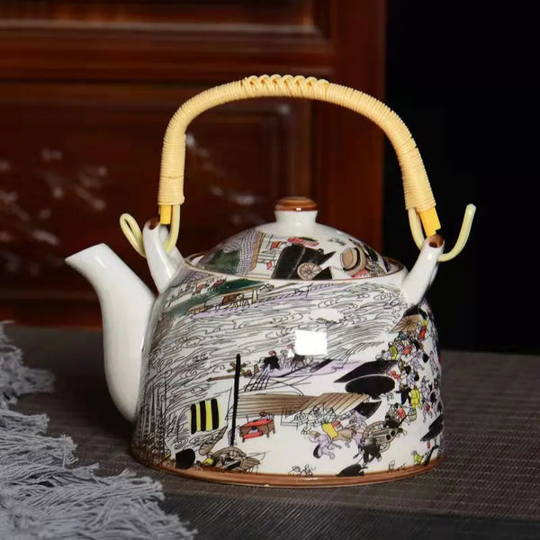 White Painted Porcelain Tea Pot-ToShay.org