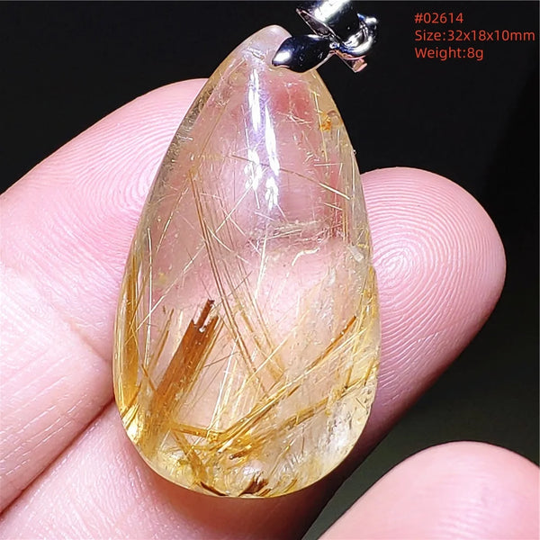 Gold Rutilated Quartz Pendant-ToShay.org
