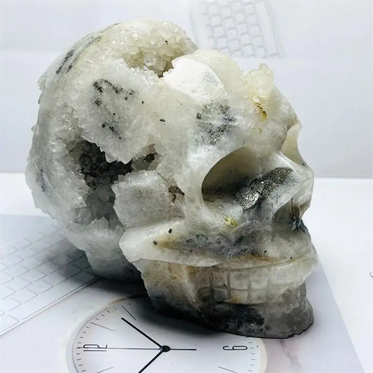 Green Cheetah Quartz Druzy Skull-ToShay.org