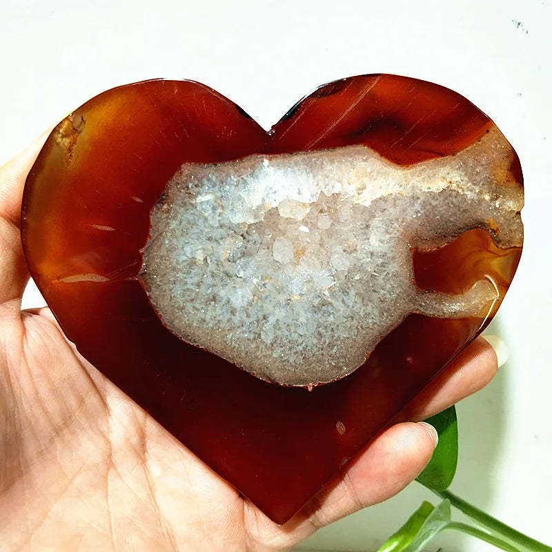 Red Agate Geode Heart-ToShay.org