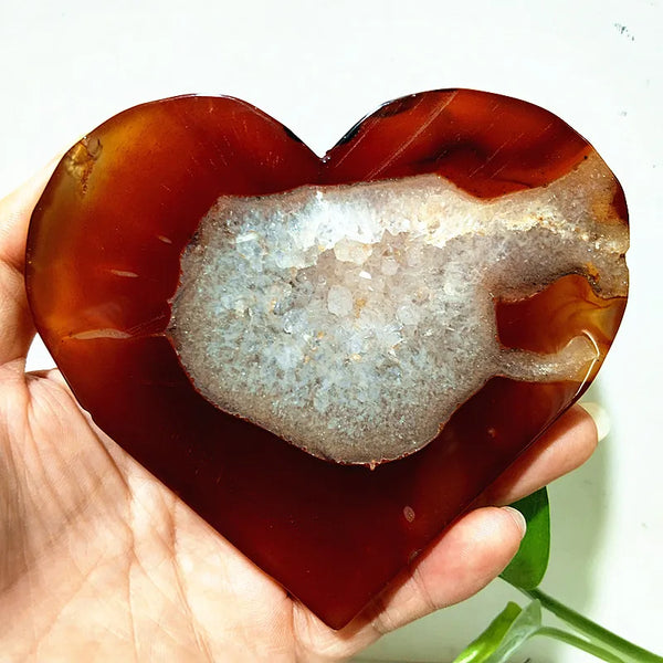 Red Agate Geode Heart-ToShay.org