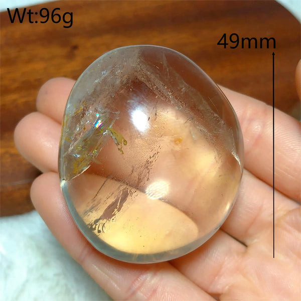 Clear Smokey Quartz Palm Stone-ToShay.org