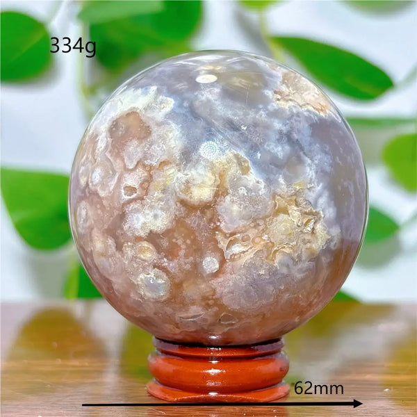 Pink Flower Agate Ball-ToShay.org