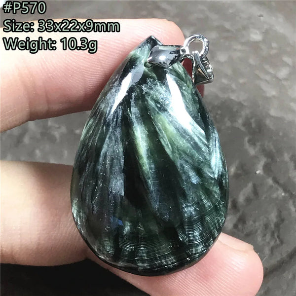 Green Seraphinite Pendant-ToShay.org