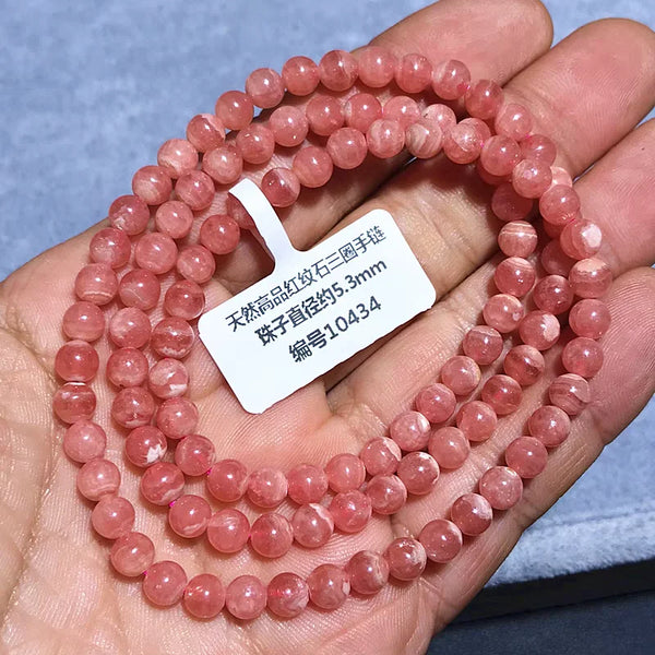 Pink Rose Rhodochrosite Bracelet-ToShay.org