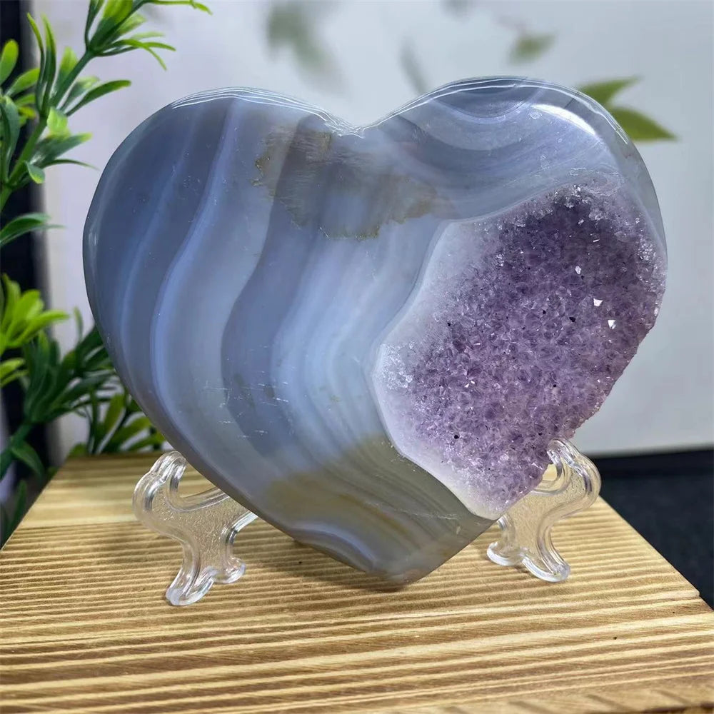 Purple Amethyst Cluster Heart-ToShay.org