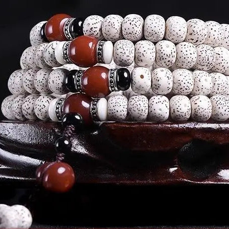 White Bodhi Buddha Beads-ToShay.org