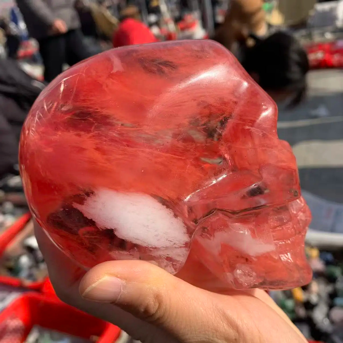 Red Watermelon Crystal Skull-ToShay.org