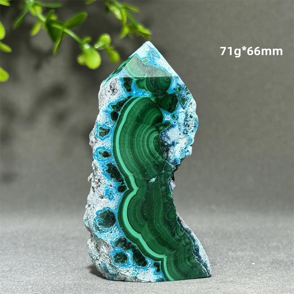 Blue Chrysocolla Malachite Point-ToShay.org