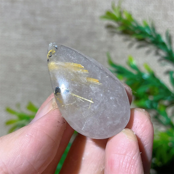 Gold Rutile Quartz Pendant-ToShay.org