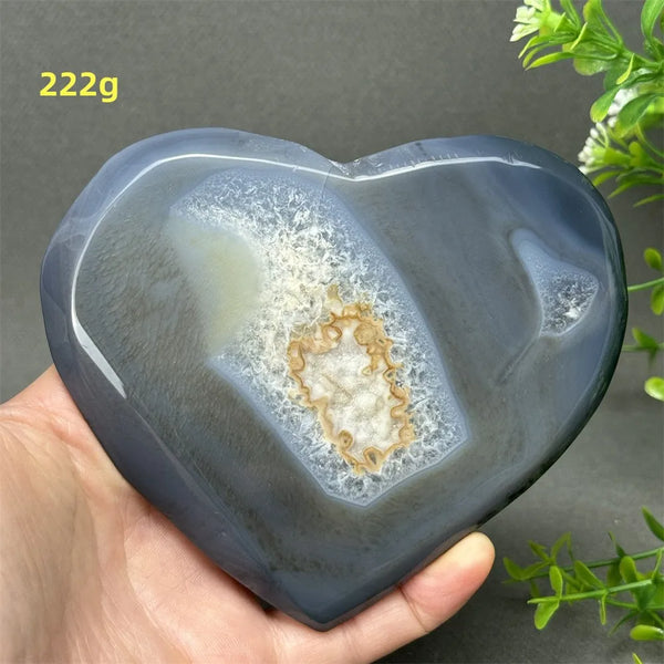 Grey Agate Geode Heart-ToShay.org