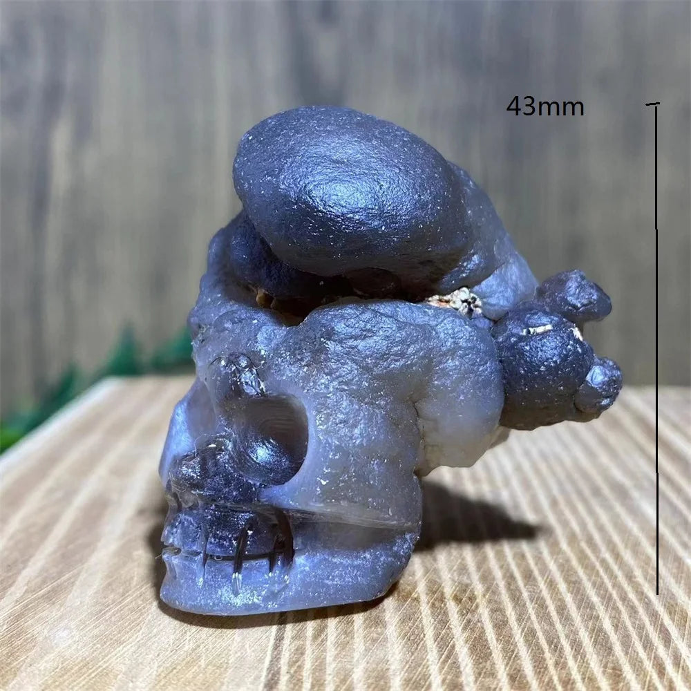 Grey Agate Geode Skull-ToShay.org