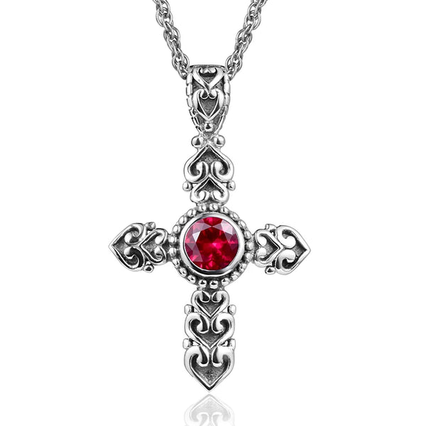Mixed Gemstone Cross Pendants-ToShay.org