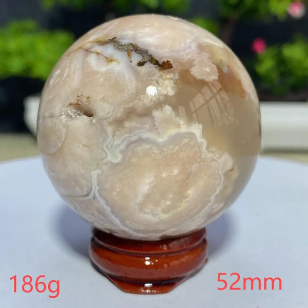 Pink Cherry Blossom Agate Ball-ToShay.org