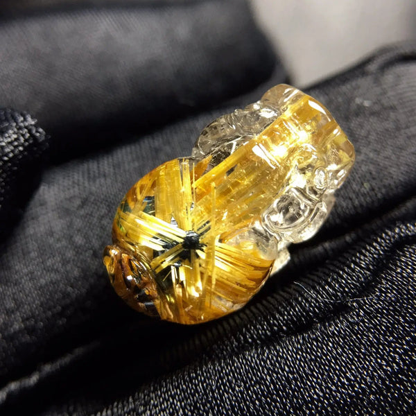 Gold Rutilated Quartz Pendant-ToShay.org