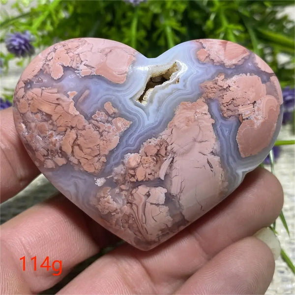 Pink Flower Agate Heart-ToShay.org