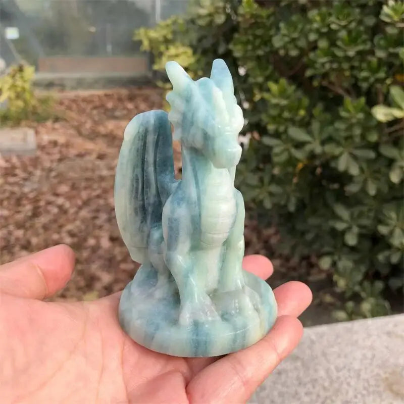 Blue White Stone Dragon-ToShay.org