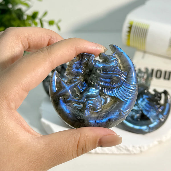 Blue Labradorite Unicorn Moon-ToShay.org