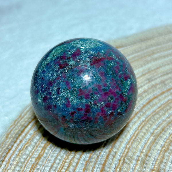 Fluorescence Ruby Kyanite Ball-ToShay.org