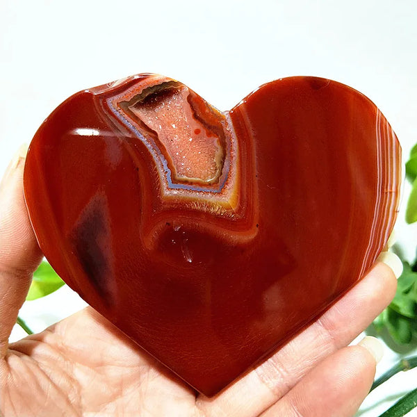 Red Agate Geode Heart-ToShay.org