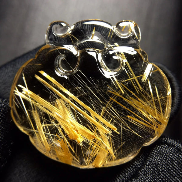 Gold Rutilated Quartz Pendant-ToShay.org