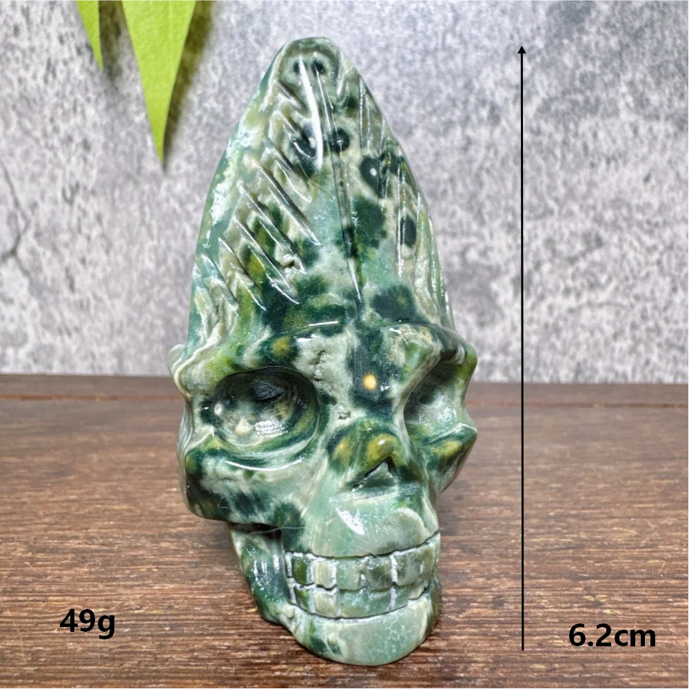 Ocean Jasper Feather Skull-ToShay.org