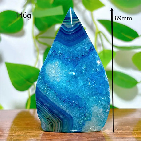 Blue Silk Agate Flame-ToShay.org