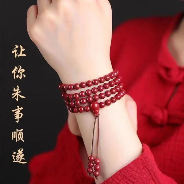 Red Cinnabar Bead Mala-ToShay.org